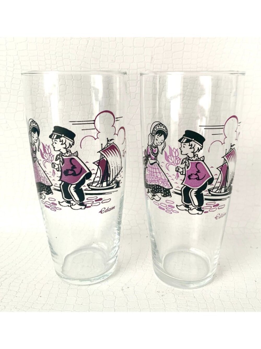 4 Vintage Dutch Souvenir Drinking Glasses Highball Barware - Picture 2 of 5